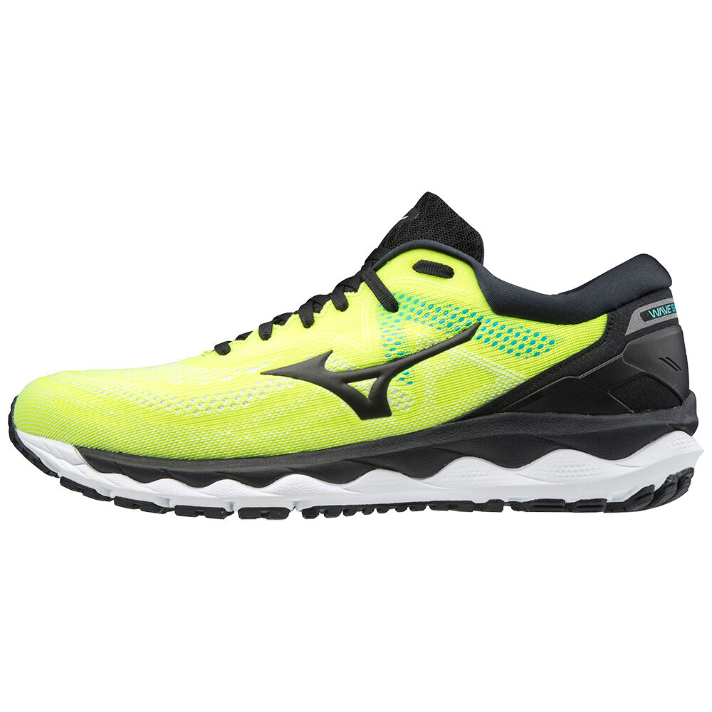 Mens Mizuno Wave Sky 4 Running Shoes Yellow/Black Philippines (YKUWFG037)